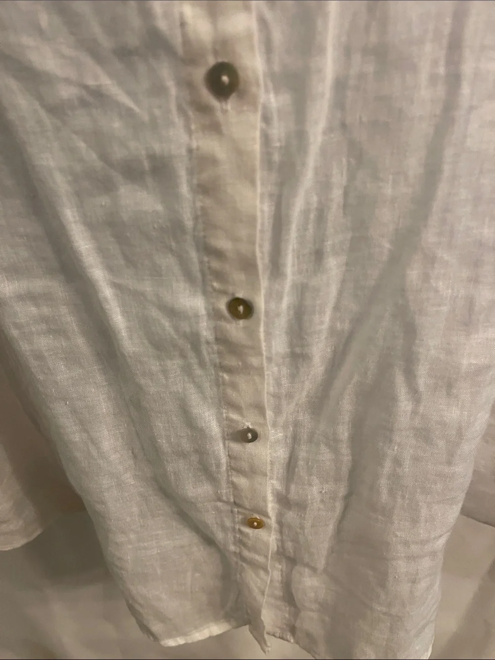 Sigrid Olsen White Linen Button-Front Tunic Blouse 1X - Picture 7 of 11